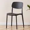Silla de Comedor de Plástico Nórdico Silla Simple para el Hogar para Adultos con Respaldo Silla Moderna para Escritorio Silla de Ocio para Tienda de Té con Leche Silla de Maquillaje