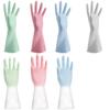 Guantes para lavar impermeables limpieza de tareas domésticas cocina lavandería guantes cortos gruesos bicolor degradados una generación de cabello