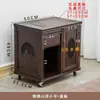 Gabinete de té móvil mesa de té pequeña mesa de bar de té gabinete lateral estante de almacenamiento cubo inferior de madera maciza gabinete de té integrado con tetera