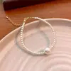 Colar de Pérolas Redondas Brilhantes Perfeito para Mulheres, Retrô de Alto Padrão, Design de Nicho de Luxo Acessível, Acessórios de Colar Tendência e Versáteis de Celebridade