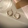 Brincos de Argola Cruzados Geométricos Minimalistas para Mulheres, Estilo Europeu e Americano, Brincos de Argola Versáteis para o Dia a Dia, Brincos Simples Versáteis Tendência Online