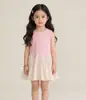 Vestido de Verão para Meninas Roupas Infantis Vestido Jardineira Estampado Floral Sem Mangas Menininha Vestido Princesa Xadrez Fino Doce