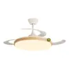 Lámpara Ventilador de Dormitorio Color Madera Protección Ocular Silenciosa Integrada Viento Fuerte Moderna Simple Lámpara Ventilador de Techo para Restaurante Habitación