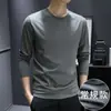 Camiseta Modal de Manga Longa de Alta Qualidade para Homens, Blusa Fina para Primavera e Outono de 2026, Nova Camisa Básica Casual de Cor Sólida