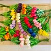 Paquete pequeño no se cae cabeza de flor Tulipán ramo de simulación un manojo de 10 productos de tercera generación mejora