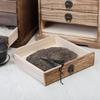 Caja de té Pu'er de madera maciza, bandeja de té retro, estante para té, caja de regalo con forma de pastel de hojas, caja de almacenamiento multicapa tipo cajón, estante de almacenamiento