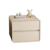 Mesita de Noche Estilo Crema Madera Maciza Hogar Dormitorio 2025 Nuevo Accesible Lujo Gama Alta Pequeño Gabinete de Mesita de Noche Gabinete de Almacenamiento