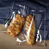 Saco de Embalagem para Pão Saco para Assar Transparente Boca Plana Saco com Fecho Ziplock para Sobremesas Pequeno Saco Autoadesivo para Biscoito Bolo Torrada Bolo da Lua