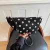 Bolso de gamuza con terciopelo de lunares, moda coreana, bolso de hombro de otoño, nuevo estilo 2026, bolso cruzado de un solo hombro para el trabajo