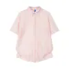 Camisa de Manga Corta para Hombre, Estilo Ligero y Maduro, Rayas Verticales Huecas, Media Manga, Delgada de Verano, Transpirable, Camisa Casual Fresca para Hombre