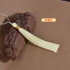 Borla de Seda de Hielo de Poliéster de 12 cm con Hilo Dorado DIY Hecho a Mano Colgante de Borla Hanfu Qipao
