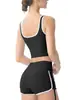 Nuevo top deportivo de bloques de color para mujer, con absorción de impactos de alta intensidad, copas fijas, corte entallado y diseñado para carreras matutinas, fitness y yoga.