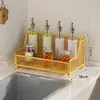 Prateleira de Armazenamento para Temperos de Cozinha para Uso Doméstico, Organizador de Temperos de Múltiplas Camadas para Bancada, Rack de Exibição para Óleo, Sal, Molho e Vinagre