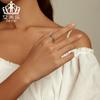 Evelle prata esterlina s925 arco-íris pena anel de abertura colorido gota de óleo elegante elegante anel de asa pulseira