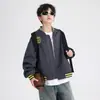 Chaqueta Deportiva de Béisbol Estilo Coreano para Niños Otoño 2026 Nueva Chaqueta Cortavientos con Bloques de Color Otoño para Niños