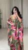 Moda Feminina Transfronteiriça Nova Coleção Primavera/Verão 2025 para Plataformas de E-commerce Independentes e Amazon: Robe Caftan Estampado Vestido de Noite
