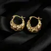 Pendientes Redondos Huecos Geométricos Tejidos Irregulares Vintage, Geniales y Elegantes para el Trayecto Diario, Pendientes Cotidianos con un Ambiente Refinado