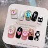 Joyas de uñas con dopamina de celebridades en línea, nuevos y lindos accesorios de taladro de uñas de metal para Halloween con dibujos de ojos de diablillo