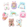 Materiales para Decoraciones de Fundas de Teléfono de Resina de Pegamento Cremoso para Bricolaje: Oso de Queso, Conejito Lindo, Dijes de Animales para Zapatos Crocs