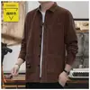 2026 Nova Camisa Masculina de Veludo Cotelê de Manga Longa, Camisa Jaqueta Casual de Trabalho Estilo Hong Kong para Homens, Jovens