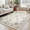 Tapete para Sala de Estar Resistente a Manchas, Fácil de Limpar e de Baixa Manutenção, Tapete Grande de Cobertura Total, Tapete de Veludo Cristal para Casa Estilo Boêmio