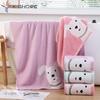 Toalha de Banho de Algodão Puro Genuíno Dourada, Desfiada, Macia, Fofa e Absorvente G3850Wh Toalha de Banho de Desenho Animado para Casal Adulto