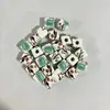 Contas Cerâmicas Quadradas Azuis e Brancas de 8mm Soltas para Acessórios de Colar, Enfeites DIY, Contas Decorativas Estilo Chinês com Furo Reto