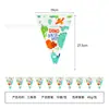 Venda Quente na Amazon Tema Céu Azul Nuvens Brancas Bandeirolas Triangulares Decoração de Festa de Aniversário Limão Disco Arranjo Bandeiras de Corda Bandeirolas Triangulares