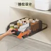 Estante de almacenamiento para cocina con espacios extremadamente estrechos, organizador extraíble para debajo del fregadero, canasta para especias sin taladro para el gabinete