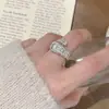 Anillo Versátil de Personalidad Dulce y Fresca Estilo Coreano Forma de C para Mujer, Anillo Abierto con Textura de Gota de Agua Moda Retro, Anillo para Dedo Índice Hip-Hop