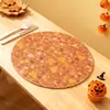 Tapete Redondo de Mesa de Lino para Halloween de Amazon Transfronterizo Anti-quemaduras Antideslizante Entrada de Restaurante Lugar de Comida Occidental Se Puede Personalizar