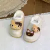 Chinelos de Algodão com Cabeça de Desenho Animado Fofa Femininos 2026 Inverno Nova Moda Sola Grossa para Uso Externo Impermeáveis Quentes com Pelúcia Chinelos de Algodão