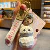 Colgante original de madera tallada viento miau miau llavero creativo lindo llavero para llave de coche colgante para bolso regalo para mujer venta al por mayor