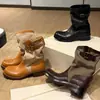 Nuevas botas de montar de tacón grueso de Yuanlitong, botas de cowboy western de color block para mujer, botines retro con hebilla de cinturón