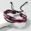 Pulseira de Couro Trançado Artesanal Retro Simples e Artística, Pulseira de Couro Criativa em Camadas Múltiplas, Novo Acessório Quente de Venda Transfronteiriça