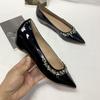 ¡En stock, se envía al instante! Zapatos Mary Jane de Estilo Francés para la Noche con Tacón Oculto, Puntera Puntiaguda con Pedrería y Suela Roja, Zapatos de Boca Baja para Viaje Diario para Mujer