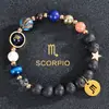 Venta Caliente de AliExpress Pulsera de Ocho Planetas Doce Constelaciones Pulsera de Piedra Mate con Cuentas Pulsera de Planeta 12 Constelaciones