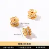 Acessórios de Cobre em Forma de Flor Dupla Face de Ouro Puro 24K da Jingde Jewelry, Contas Espaçadoras Vazadas com Zircônia Microincrustada, Alta Retenção de Cor, Atacado do Fabricante