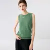 Chaleco de punto sin mangas para mujer, top base de cachemir con cuello redondo, nueva prenda interior versátil para otoño e invierno