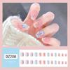 Adesivos de Manicure Fresca com Cravação de Diamantes para Comércio Exterior, Flores Pequenas Pintadas, Unhas Doces, Estilo Curto Elegante, Unhas Usáveis com Atmosfera Suave