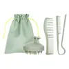 Pente para Cabeleireiro de Palha de Trigo, Conjunto de Presente para Cuidados, Escova de Shampoo com Dentes Macios, Pente Alisador de Cabelo com Dentes Largos e Macios para Pentear