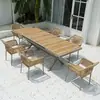 Mesas e Cadeiras de Exterior, Cadeiras de Rattan de Lazer para Pátio, Varanda, Jardim, Mesas de Jantar, Conjunto Combinado Simples de Três ou Cinco Peças de Madeira Plástica e Rattan para Exterior