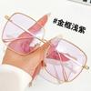 D home gafas de sol delgadas de alta clase anti-ultravioleta para hombres y mujeres de montura grande cuadradas retro estilo coreano de metal gafas de moda