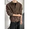 Estilo Old Money Suéter Cardigan Color Sólido Retro para Hombre Otoño High Street Holgado Casual Tejidos Marca de Tendencia Abrigo Versátil Capa Interior