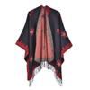 Chal de moda coreana para otoño e invierno, nuevo cárdigan de punto con flores frescas y borlas divididas, capa exterior cálida