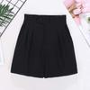 Pantalones Cortos de Traje de Línea A de Nicho Nuevos para Mujer de Cintura Alta Holgados de Pierna Ancha con Elástico Trasero Pantalones Casuales 3249 Estilo Japonés y Coreano
