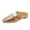 Sandálias Femininas de Bico Aberto Nova Moda Europeia e Americana Sapatos Gaiola de Porco Fivela Vazada Sandálias Romanas H833-3