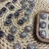 Caja Mágica Ovalada de Concha Negra Natural con Zorro Incrustado Pulsera Accesorios DIY Agujero Pasante Accesorios Semi-terminados Joyería al por Mayor