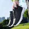 Nuevos Zapatos Deportivos y de Ocio de Otoño e Invierno Zapatos de Moda para Correr Talla Grande Zapatos Deportivos Tejidos con Mosca Zapatos Casuales para Hombre Zapatos para Hombre