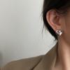 Aretes de Plata Esterlina S925 Únicos de Corazón para Reparar Corazón Roto para Mujer Nicho Lujo Accesible Diseño de Alta Gama Sentido del Diseño